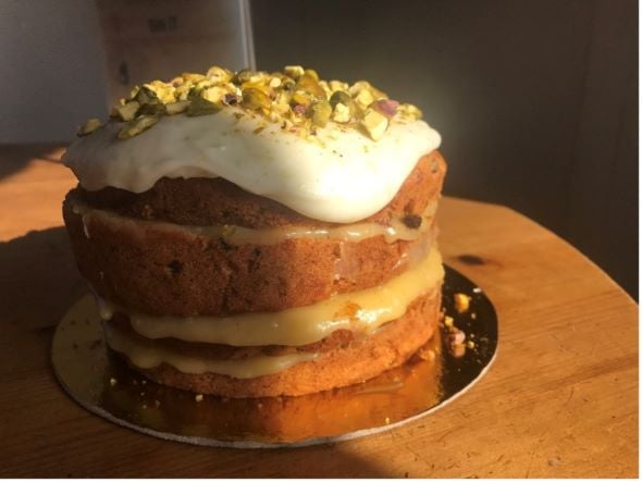 Cake with homegrown ingredients