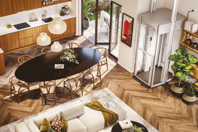 Electrically powered homelift