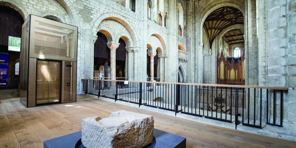 Stannah lift at top floor of Winchester Cathedral / Kevin Gover